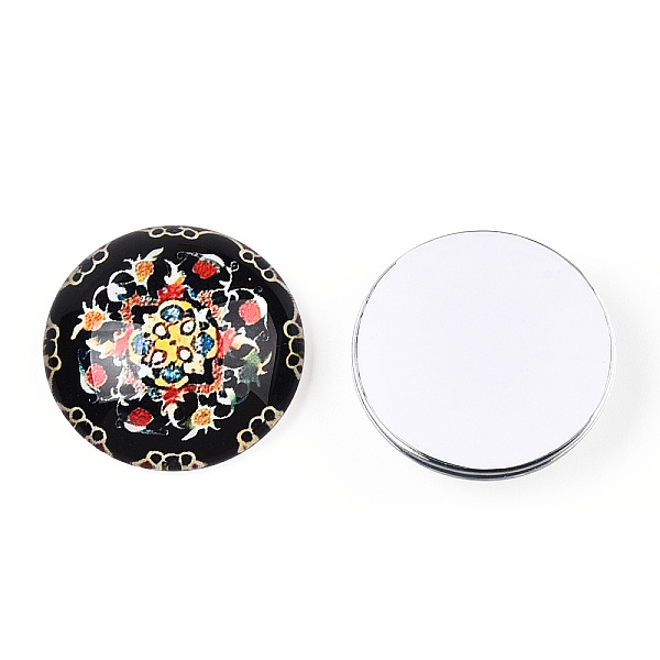 

PandaHall Glass Cabochons, Half Round with Kaleidoscope Pattern, Colorful, 25x7.5mm Glass Half Round Multicolor