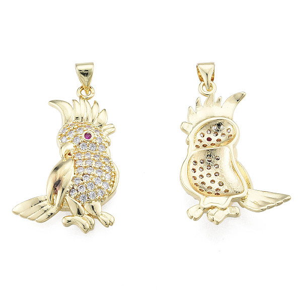 

PandaHall Brass Micro Pave Clear Cubic Zirconia Pendants, with Brass Snap on Bails, Nickel Free, Bird, Real 18K Gold Plated, 32x20.5x4mm...