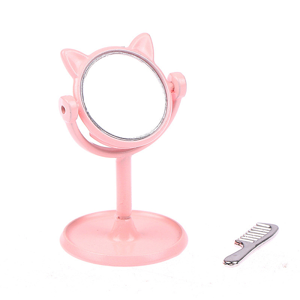 Miniatur-Kosmetikspiegel Mit Süßem Katzenkopf Aus Legierung