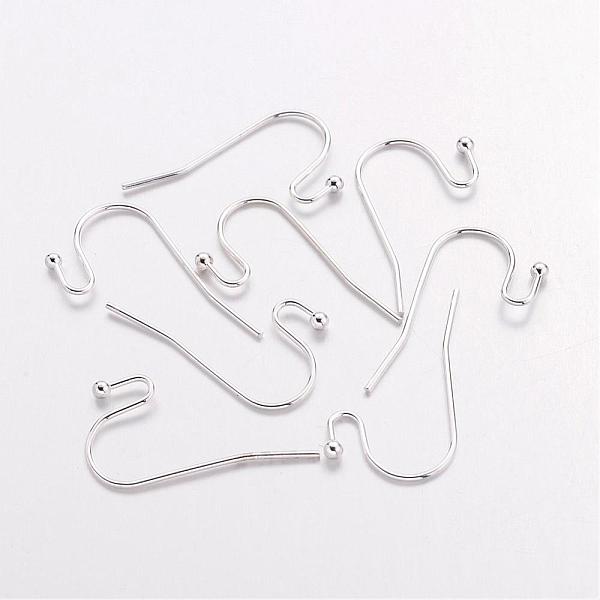 

PandaHall Silver Color Plated Brass Hook Ear Wire, Lead Free and Cadmium Free, Size: about 11mm wide, 22mm long, 0.75mm thick, Ball: 2mm in...