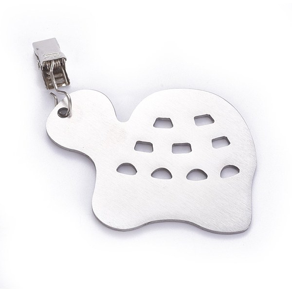 

PandaHall Stainless Steel Tablecloth Pendants, with Clips, Tortoise, Stainless Steel Color, 106mm, Tortoise: 70x55x2mm Stainless Steel