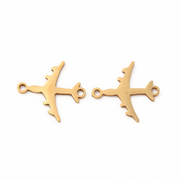 

PandaHall 201 Stainless Steel Connector Charms, Plane Links, Golden, 15x16.5x1mm, Hole: 1.4mm 201 Stainless Steel Vehicle