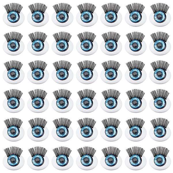 

PandaHall 50 Pairs 4D ABS Doll Craft Cartoon Movable Eye, Oval with Eyelash, for DIY Sewing Craft Dolls Stuffed Toys, Light Sky Blue...