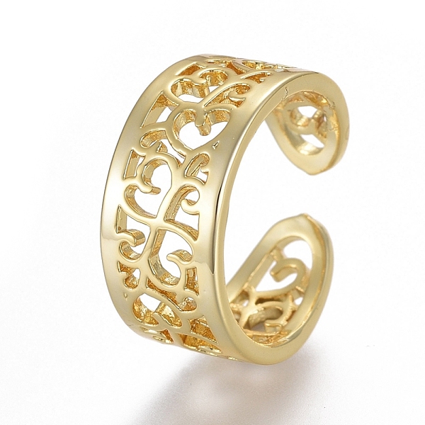 

PandaHall Adjustable Brass Toe Rings, Open Cuff Rings, Open Rings, Hollow, Golden, US Size 3(14mm) Brass