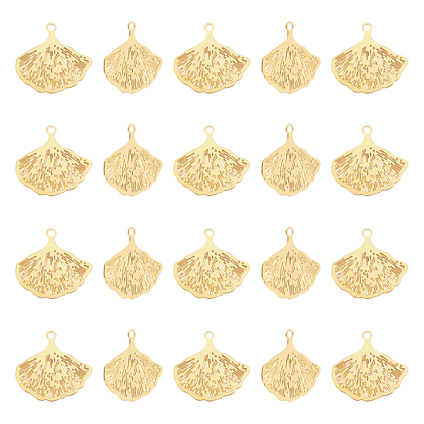 

PandaHall UNICRAFTALE 30pcs Real 18K Gold Plated 201 Stainless Steel Ginkgo Leaf Charms Etched Metal Embellishments Plant Charms Autumn...