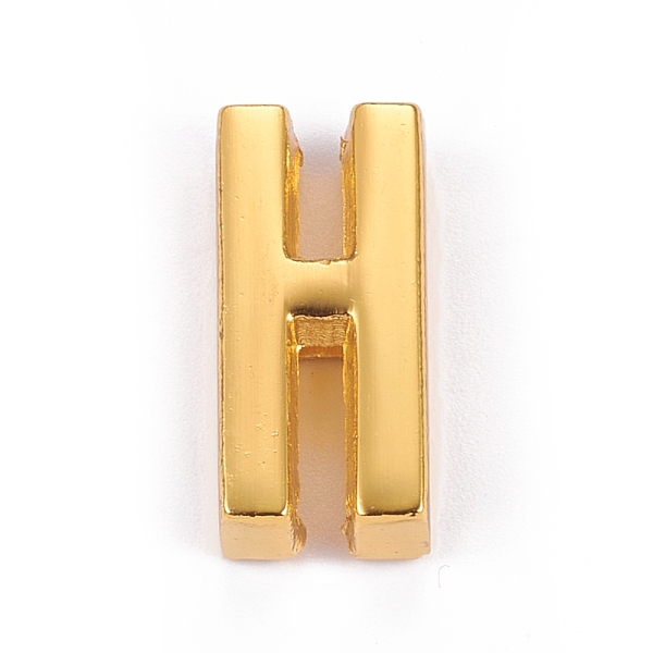 

PandaHall Alloy Slide Charms, Cadmium Free & Lead Free, Golden, Letter H, 20.5x10x6.5mm, Hole: 3x18mm Alloy Letter H