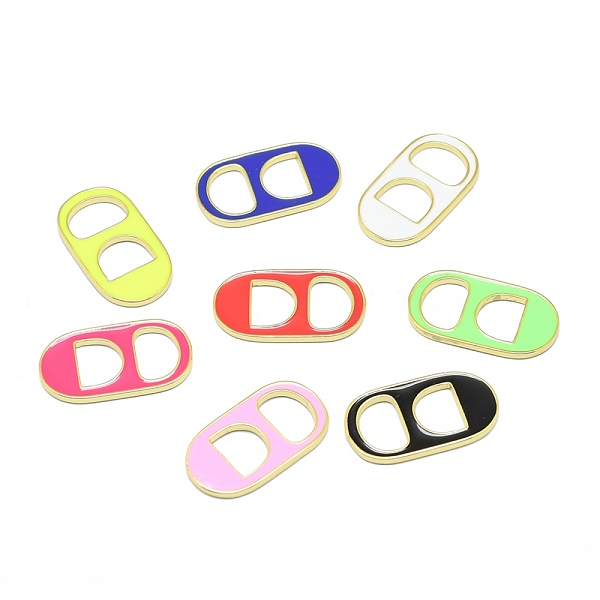 

PandaHall Brass Enamel Links Connectors, Real 18K Gold, Long-Lasting Plated, Soda Tab/Pull Tab, Mixed Color, 24.5x13.5x1.5mm, Hole: 8x6.5mm..., Multicolor