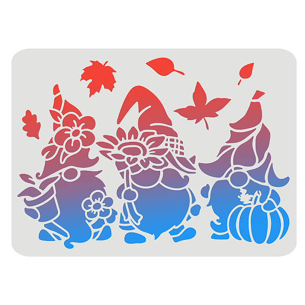 PandaHall FINGERINSPIRE Gnomes Stencil for Painting 29.7x21cm Reusable Three Gnomes Stencils for Decoration Plastic Dwarfs Stencils for...