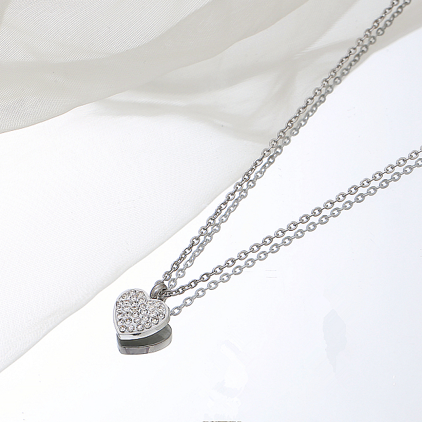 

PandaHall Stainless Steel Heart Pendant Necklaces for Women Stainless Steel