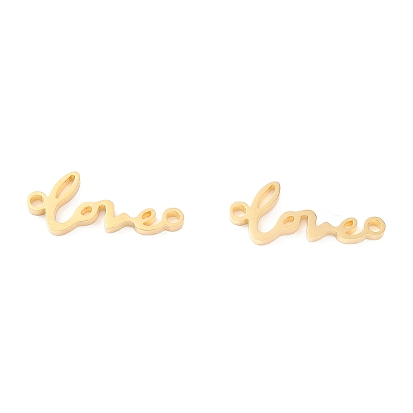 

PandaHall 201 Stainless Steel Links, Manual Polishing, Word LOVE Vacuum Plating , Real 18K Gold Plated, 7x17x1.5mm, Hole: 1.4mm 201...