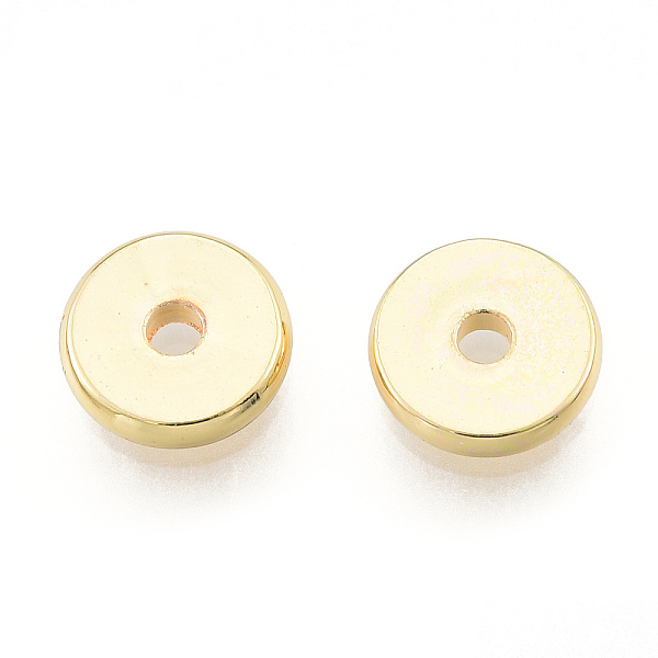 

PandaHall Brass Spacer Beads, Nickel Free, Flat Round, Real 18K Gold Plated, 8x1.5mm, Hole: 1.8mm Brass Flat Round