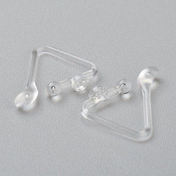 

PandaHall Plastic Clip-on Earring Findings, for Non-pierced Ears, Triangle, Clear, 15.5x11.5x1.2mm, Fit for 1.6mm Rhinestone Plastic Clear