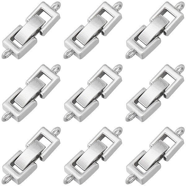 

PandaHall SUNNYCLUE 1 Box 10PCS Silver Fold Over Clasp Bracelet Extender Clasp Metal Alloy Necklace Extension Clasps Fastener Foldover...