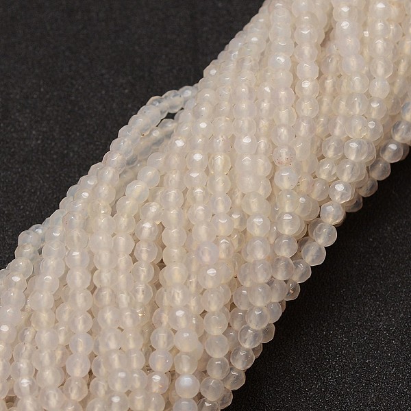 

PandaHall Natural Agate Bead Strands, Dyed, Faceted, Round, Linen, 4mm, Hole: 0.8mm, about 90~92pcs/strand, 14 inch Natural Agate Round..., Brown