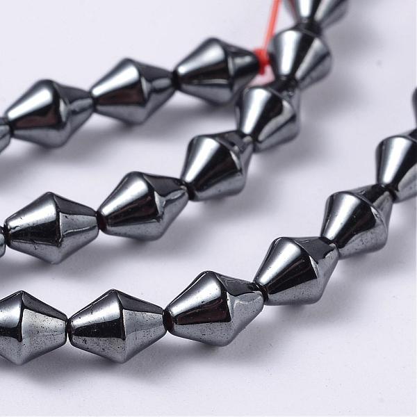 

PandaHall Non-magnetic Synthetic Hematite Bead Strands, Bicone, Original Color, 5.5x4mm, Hole: 1mm, about 72pcs/strand, 15.7 inch...