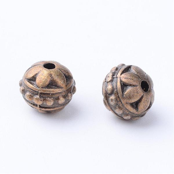 

PandaHall Tibetan Style Alloy Beads, Round, Cadmium Free & Nickel Free & Lead Free, Antique Bronze, 8x7mm, Hole: 1mm, about 800pcs/1000g...