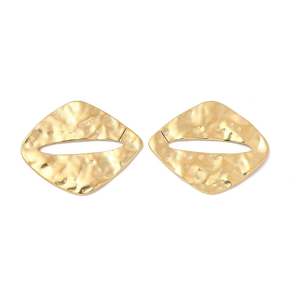 

PandaHall Ion Plating(IP) 304 Stainless Steel Open Linking Ring, Hammered, Lip, Real 14K Gold Plated, 30x24.5x1mm, Inner Diameter: 21x4mm...
