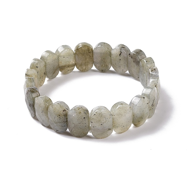 

PandaHall Natural Labradorite Oval Beaded Stretch Bracelet, Gemstone Jewelry for Women, Inner Diameter: 2-1/8 inch(5.4~5.5cm) Labradorite