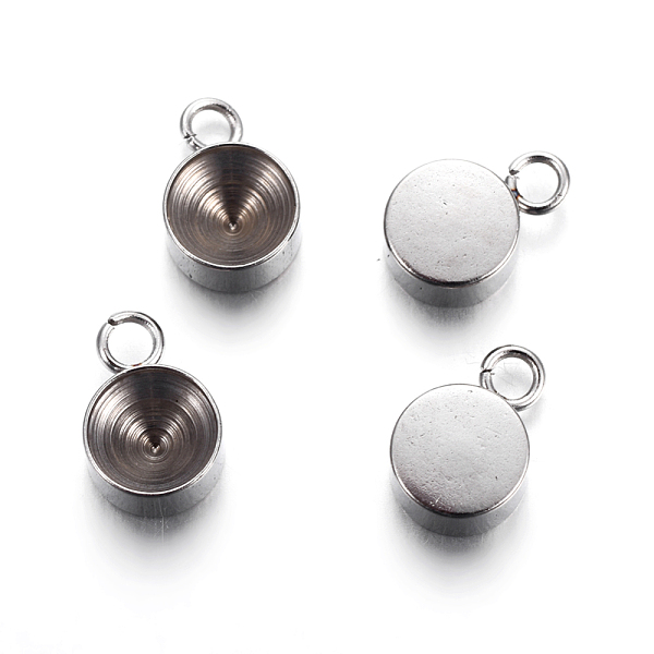 

PandaHall 201 Stainless Steel Charm Rhinestone Settings, Flat Round, Stainless Steel Color, Fit for 3mm rhinestone, 7x4x2.5mm, Hole: 1.8mm...