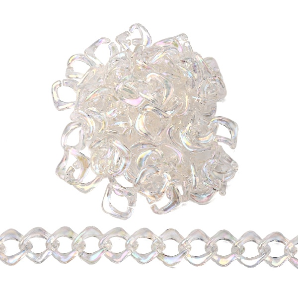 

PandaHall Transparent Acrylic Linking Rings, Quick Link Connectors, for Curb Chains Making, AB Color Plated, Twist, Clear AB, 24.5x23.5x9mm..., White