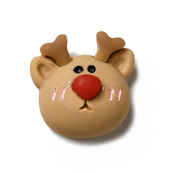 

PandaHall Christmas Theme Opaque Resin Cabochons, Reindeer Pattern, 20.5x20.5x11mm Resin Deer