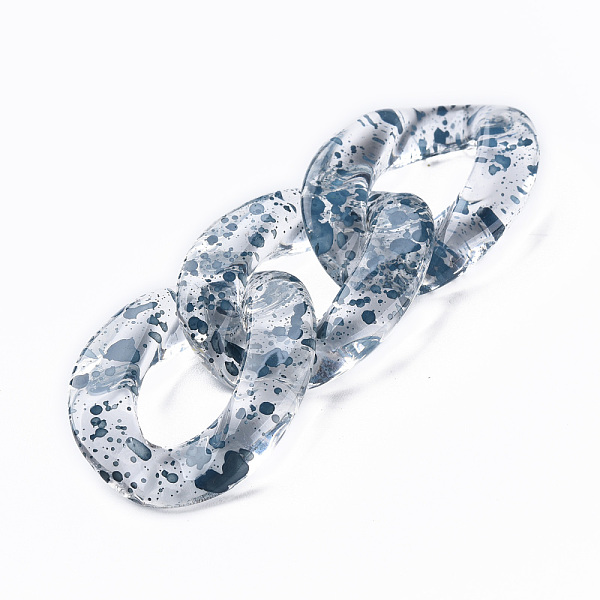 

PandaHall Transparent Acrylic Linking Rings, Quick Link Connectors, for Curb Chains Making, Twist Oval, Marine Blue, 39x29x7.5mm, Inner...