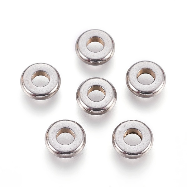 

PandaHall 304 Stainless Steel Spacer Beads, Flat Round, Stainless Steel Color, 8x2mm, Hole: 3.5mm. 304 Stainless Steel Flat Round