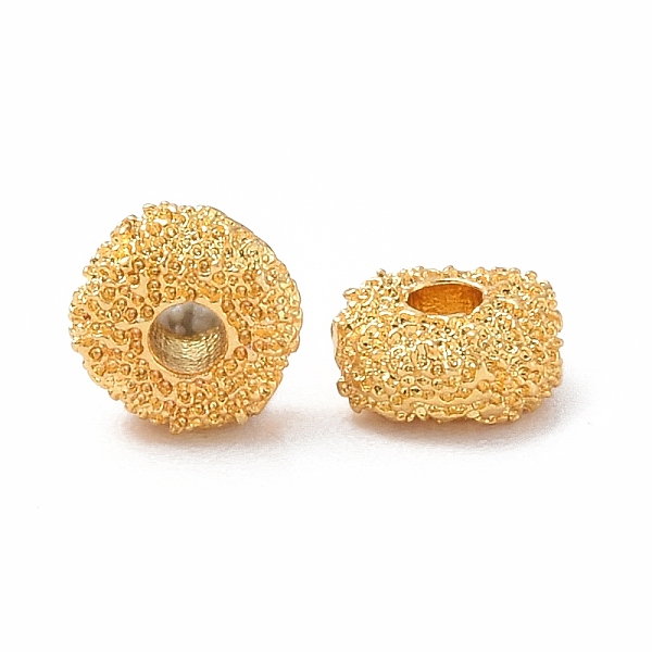 

PandaHall Brass Beads, Textured, Flat Round, Real 18K Gold Plated, 4.5x2mm, Hole: 1.5mm Brass Flat Round