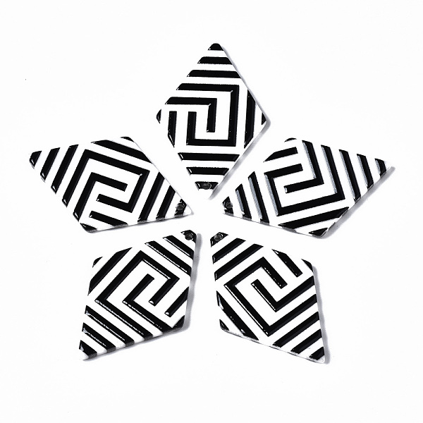 

PandaHall Acrylic Pendants, 3D Printed, Rhombus, Black, 45x28x1.6mm, Hole: 3mm, Side Length: 24.5mm Acrylic Rhombus Black
