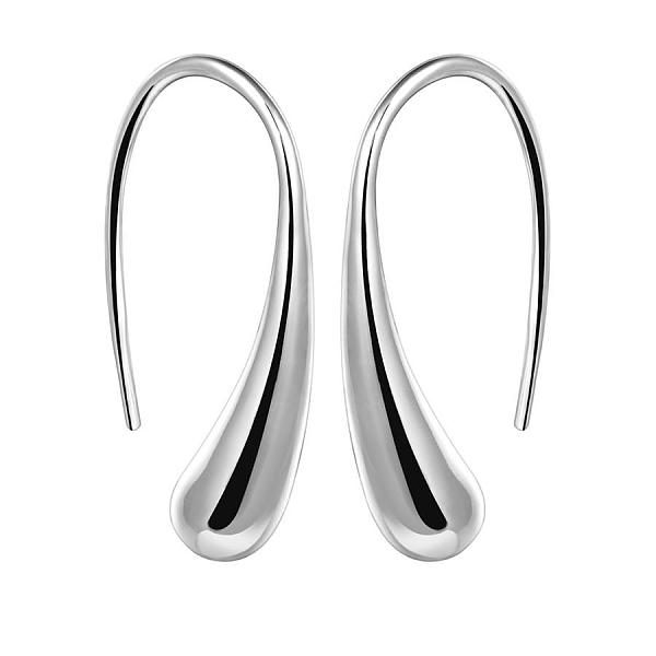 

PandaHall Silver Color Plated Brass Dangle Earrings, 29x13mm Brass