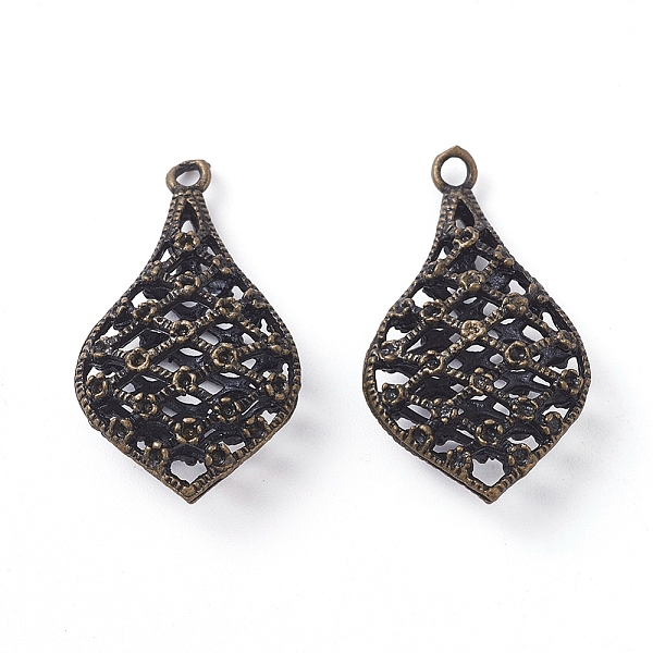 

PandaHall Brass Pendant Rhinestone Settings, Hollow, Teardrop, Antique Bronze, Fit For 1mm Rhinestone, 29x16.5x7.5mm, Hole: 1.6mm Brass...