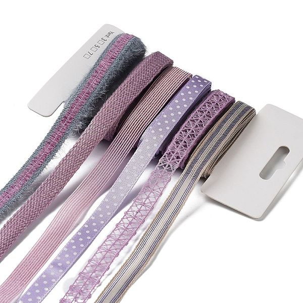 

PandaHall 18 Yards 6 Styles Polyester Ribbon, for DIY Handmade Craft, Hair Bowknots and Gift Decoration, Purple Color Palette, Medium Purple..., Multicolor