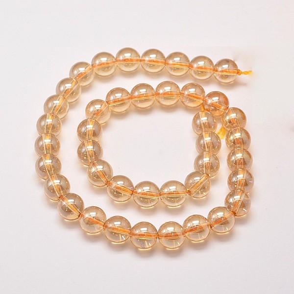 Electroplated Synthetic Quartz Bead Strands