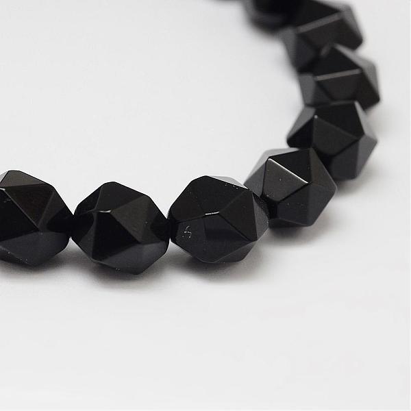 

PandaHall Natural Black Onyx Beads Strands, Star Cut Round Beads, Dyed & Heated, Faceted, 10x9mm, Hole: 1mm, about 40pcs/strand, 15.7 inch...