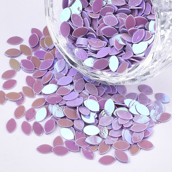 

PandaHall Ornament Accessories, PVC Plastic Paillette/Sequins Beads, No Hole/Undrilled Beads, AB Color, Horse Eye, Blue Violet..., Purple
