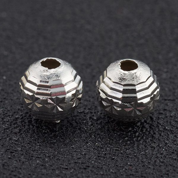

PandaHall Brass Beads, Long-Lasting Plated, Faceted, Round, 925 Sterling Silver Plated, 6mm, Hole: 1mm Brass Round