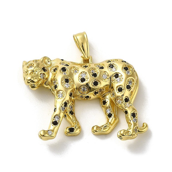 

PandaHall Rack Plating Brass Micro Pave Cubic Zirconia Pendants, Long-Lasting Plated, Cadmium Free & Lead Free, Leopard, Real 18K Gold..., Clear