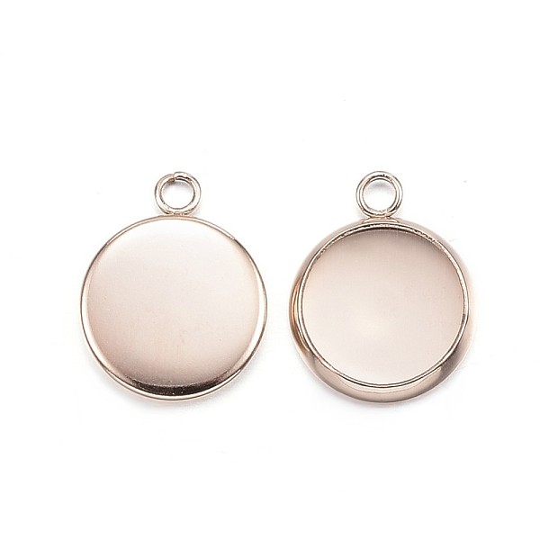 

PandaHall Ion Plating(IP) 304 Stainless Steel Pendant Cabochon Settings, Plain Edge Bezel Cups, Flat Round, Rose Gold, Tray: 10mm, 15x12x2mm...