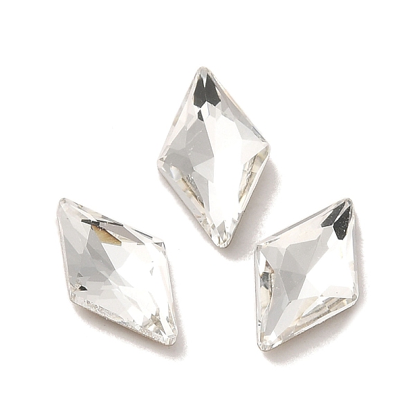 

PandaHall Glass Rhinestone Cabochons, Point Back & Back Plated, Faceted, Rhombus, Crystal, 10x6x2.5mm Glass Rhinestone Rhombus Clear