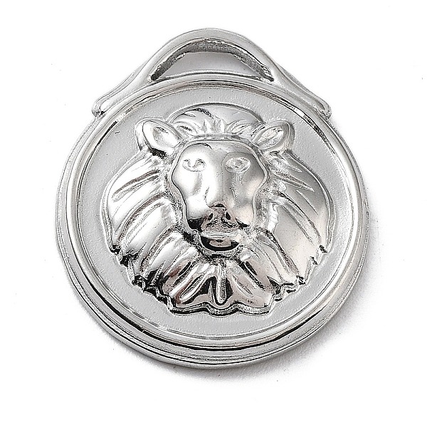

PandaHall 304 Stainless Steel Pendants, Flat Round with Lion Charm, Stainless Steel Color, 22x19x5mm, Hole: 6.5x1.5mm 304 Stainless Steel...
