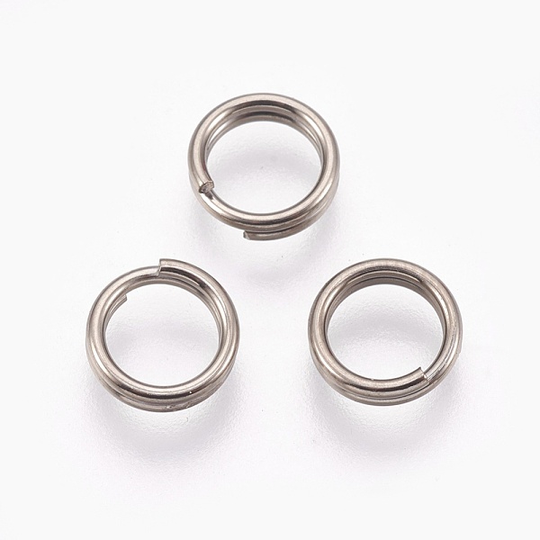 

PandaHall Titanium Alloy Split Rings, Double Loops Jump Rings, Platinum, 8x2mm, Inner Diameter: 7mm, Single Wire: 1mm Alloy Ring