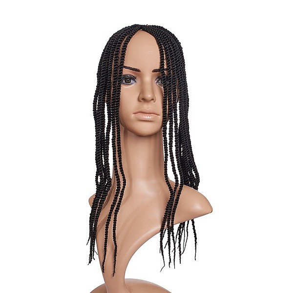 

PandaHall Spring Twist Crochet Braids, Synthetic Braiding Hair Extensions, High Temperature Heat Resistant Fiber, Long & Curly Hair, Black...