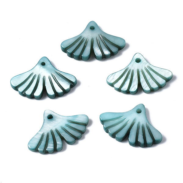 

PandaHall Natural Freshwater Shell Pendants, Dyed, Ginkgo Leaf, Light Sea Green, 12x17.5x2mm, Hole: 1.2mm Freshwater Shell Leaf