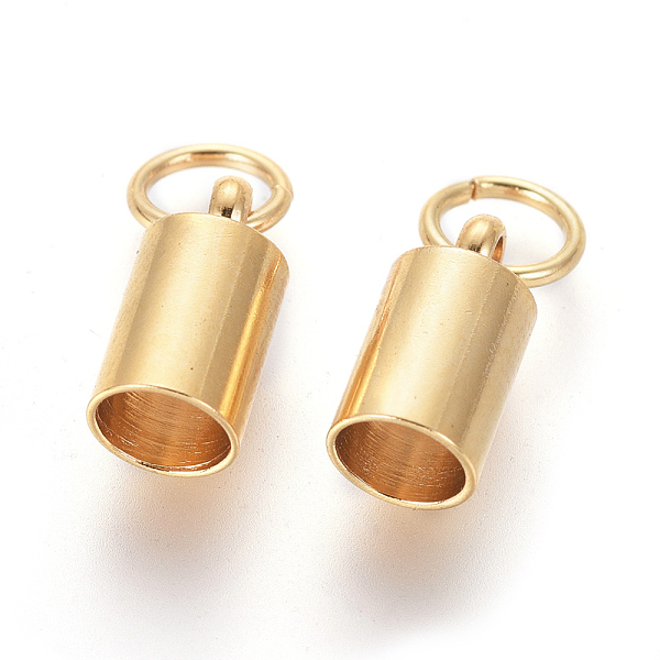 

PandaHall 201 Stainless Steel Cord Ends, End Caps, Column, Golden, 10x5mm, Hole: 4mm, Inner Diameter: 4.2mm 201 Stainless Steel