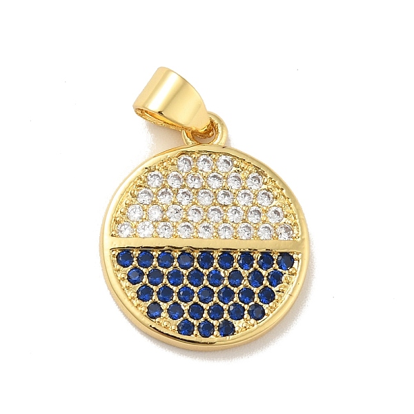 

PandaHall Brass Micro Pave Cubic Zirconia Pendants, Cadmium Free & Lead Free, Long-Lasting Plated, Flat Round, Real 18K Gold Plated, Medium...