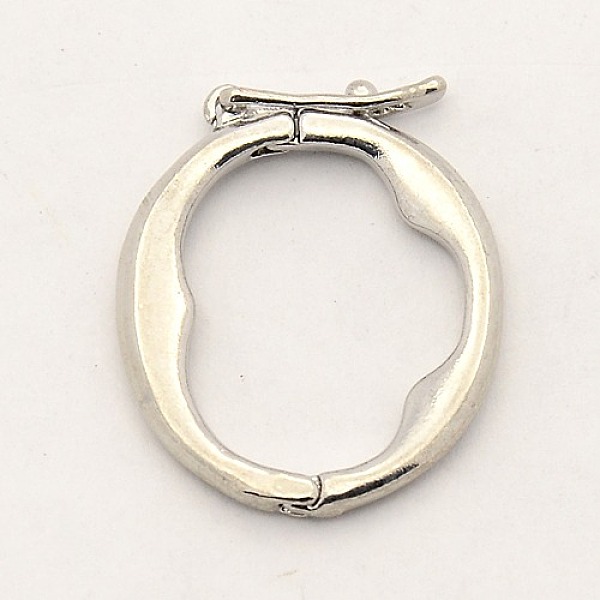 

PandaHall Brass Shortener Clasps, Twister Clasps, Oval Ring, Platinum, 21x18x2mm Brass