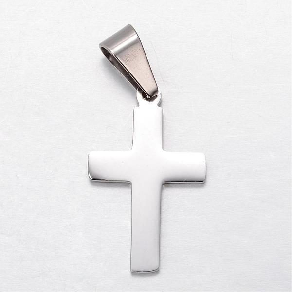 

PandaHall 304 Stainless Steel Pendants, Latin Cross, Stainless Steel Color, 27.5x17x1.5mm, Hole: 5x8mm 304 Stainless Steel Cross