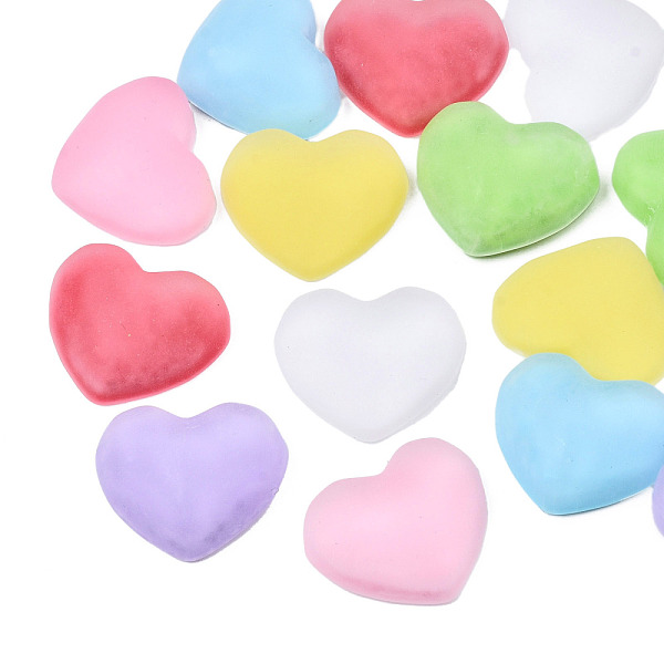 

PandaHall Acrylic Cabochons, Rubberized Style, Heart, Mixed Color, 16x19.5x8mm Acrylic Heart Multicolor