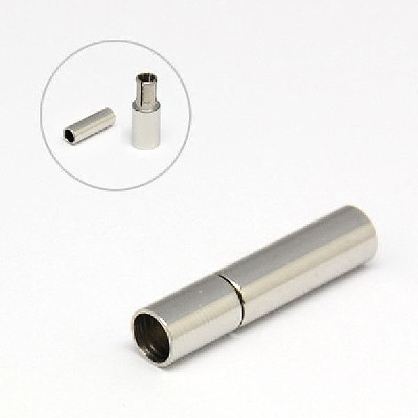 

PandaHall 304 Stainless Steel Screw Clasps, Column, Stainless Steel Color, 22~23x5mm, Hole: 4mm 304 Stainless Steel