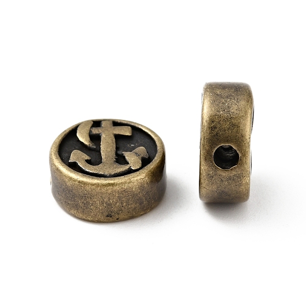 

PandaHall 304 Stainless Steel Beads, Flat Round with Anchor Pattern, Antique Bronze, 10.5x4.5mm, Hole: 1.6mm 304 Stainless Steel Flat Round